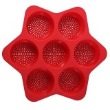 Forma din Silicon pentru Hamburgeri, Flippy, cu 7 Locuri, pentru Copt, Rosu