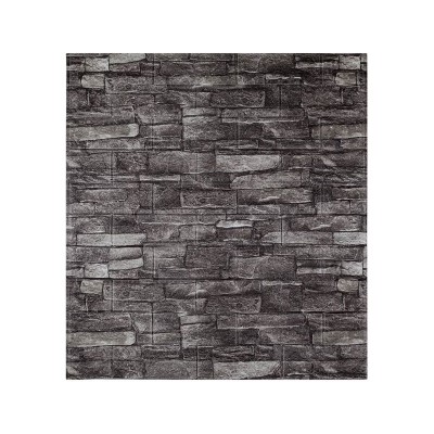Autocolant de perete, Design de piatra, Gri, 70x77 cm, ATU-087492 foto