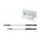 Set de Pix si Stilou DACO cu Penita Iridium Tip F, Pix cu Mina Tip Parker 1 mm, Culoare Corp Alb, Stilou cu Pix, Stilou DACO, Pix DACO, Pix cu Mina Pa