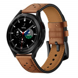 Curea Tech-Protect Leather pentru Samsung Galaxy Watch 4/5/5 Pro/6 Maro