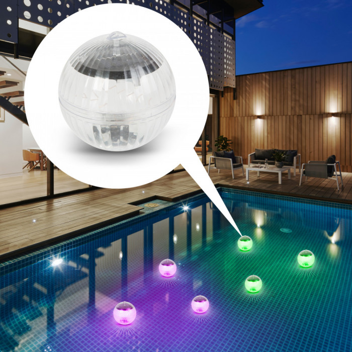 Dispozitiv iluminare solara pentru piscina - LED RGB - 10 cm Best CarHome