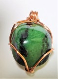 B188b. Pandantiv zeita Venus, din Cupru si Zoisit, Verde, 3,5 cm, Noutati, RavariuArt