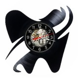 Ceas de Perete Vinil Decorativ Model Dinte Molar Stomatologie, Negru, 30 cm