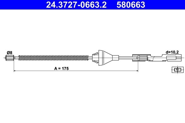 ATE 24.3727-0663.2 Cablu, frana de parcare
