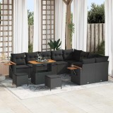 VidaXL Set de canapele pentru grădină 12 pcs Negru 90 x 55 x 71 cm
