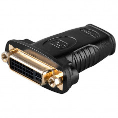 Adaptor Goobay DVI-I mama la HDMI mama negru foto