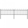 VidaXL Gard de grădină cu v&acirc;rf curbat, negru, 3,4 x 0,8 m, oțel