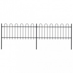 vidaXL Gard de grădină cu vârf curbat, negru, 3,4 x 0,8 m, oțel