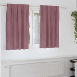 Perdele cu perdele 2 pcs Roz &icirc;nchis 140 x 140 cm Catifea