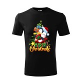 Tricou Personalizat de Craciun cu Personaj Festiv si Mesaj Merry Christmas