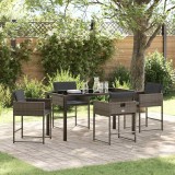 VidaXL Set de masă pentru grădină cu pernă 5 pcs Gri Rattan poli