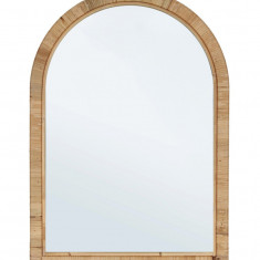 Oglinda decorativa Hakima Arch, Bizzotto, 50 x 70 cm, ratan/MDF, natural