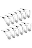 Cumpara ieftin Set 12 cleme de fixare pentru fețe de masă, oțel inoxidabil, 7,7x4,5x1,2 cm, argintii
