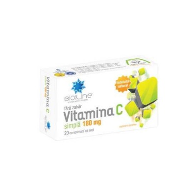 Vitamina C Simpla 180 miligrame BioSunLine 20 comprimate Helcor foto