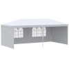 Pavilion pentru gradina/comercial, cadru metalic, 4 pereti, pliabil, alb, 5.85x2.95x2.55 m, ART