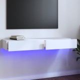 Comodă TV cu lumini LED, alb, 120x35x15,5 cm