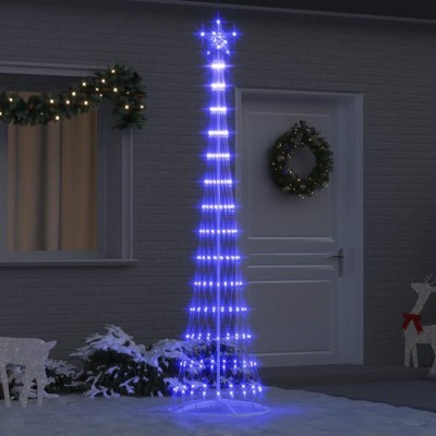 vidaXL Brad de Crăciun LED cu 290 LED albastru 70 x 70 x 250 cm Metal 42018777 foto