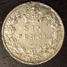 Moneda Regatul Unit - 6 Pence 1889 - Argint