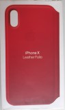 Husa de protectie, Folio pentru Apple iPhone X, Piele, MQRV2FE/A, Red, Oem