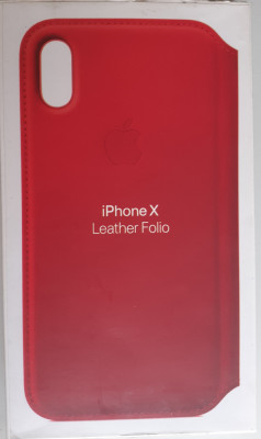 Husa de protectie, Folio pentru Apple iPhone X, Piele, MQRV2FE/A, Red foto