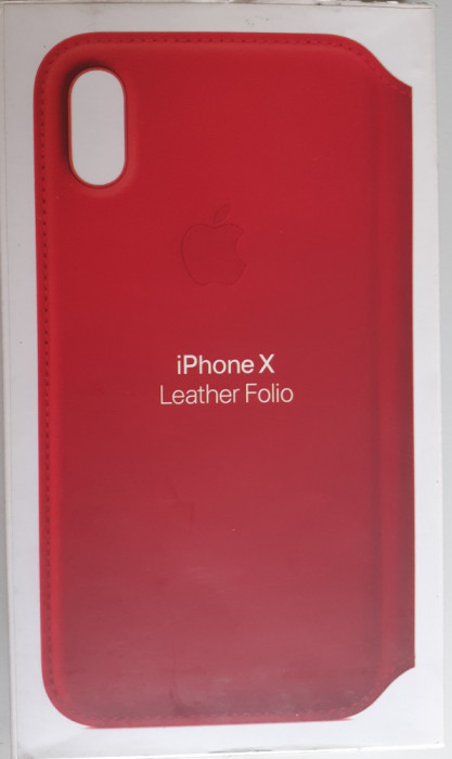 Husa de protectie, Folio pentru Apple iPhone X, Piele, MQRV2FE/A, Red