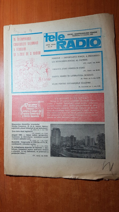 revista tele-radio saptamana 3-9 martie 1985