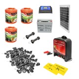 Kit complet gard electric 12V 4 Joule cu panou solar, 1500 m, Breckner