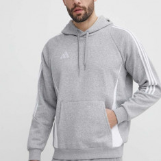 adidas Performance bluză trening Tiro 24 culoarea gri, cu glugă, melanj, IR7545