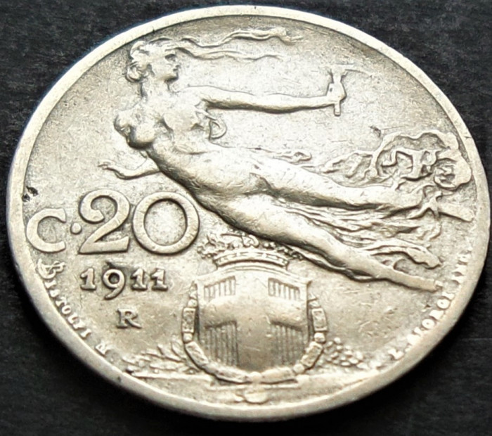 Moneda istorica 20 CENTESIMI - ITALIA, anul 1911 * cod 5338