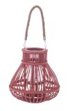 Cumpara ieftin Set 2 felinare bambus roz sticla Belem &Oslash;25x25h