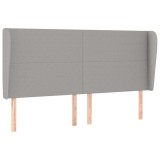 Cumpara ieftin Tablie de pat cu aripioare gri deschis 163x23x118/128 cm textil