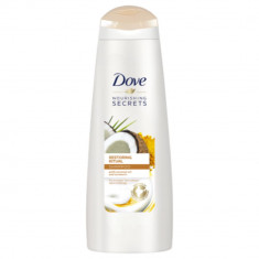 Sampon DOVE Restoring Ritual, 250 ml, Par Subtire, cu Extract de Cocos si Turmeric, Sampon cu Extracte Naturale, Sampoane Revitalizante, Sampon Fortif