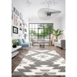 Covor Premium Belgian Model Richmond 15553-669, Marime 120 x 170 cm, Gri, Antialergic, Polipropilena, Living, Dormitor, Sufragerie, Birou