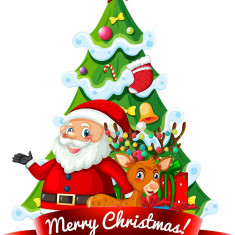 Sticker decorativ, Merry Christmas , Rosu, 75 cm, 4902ST