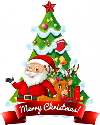 Sticker decorativ, Merry Christmas , Rosu, 75 cm, 4902ST foto