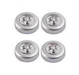 Cumpara ieftin Set 4x Lampa universala autoadeziva cu 3 LED-uri, utilizare baterii de tip AAA - Argintiu, Dactylion