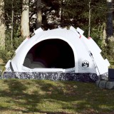 VidaXL Cort de camping 3 persoane, alb opac, setare rapidă, țesătură