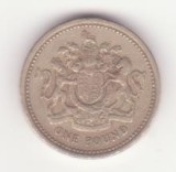 1 Pound 1983 - Elizabeth II 2nd portrait; Royal Arms
