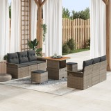 VidaXL Set de canapele pentru grădină 9 pcs Gri 80 x 80 x 71 cm
