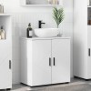 vidaXL Dulap Baie Alb Lemn 61x35x64cm, 2 Rafturi, Ușă, Mobilier Baie, Depozitare, Design Modern