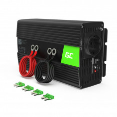 Green Cell Convertizor de putere auto de la 24V la 230V 1000W, undă sinusoidală pură