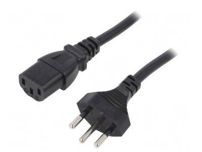 Cablu de Alimentare 3m Negru 10A 3x1mm2 IEC C13-SEV-1011 foto