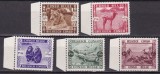 Congo Belgian 1939 fauna MI 185-189 MNH