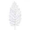 Crenguță Decorativă Crăciun, Ferigă Albă, Glitter Argintiu, 71 cm, Oem
