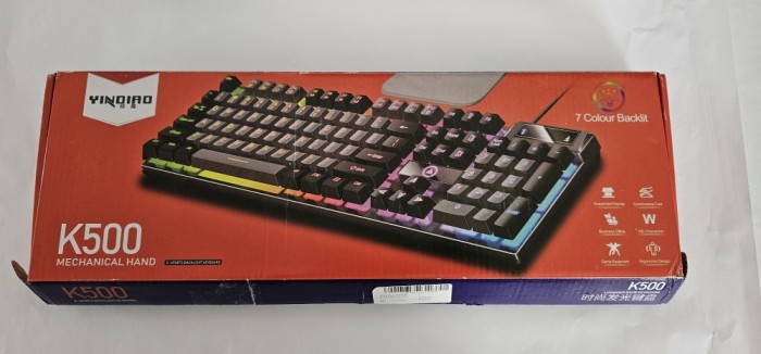 Tastatura YINDIAO K500 7 Culori , FUNCTIONEAZA , ESTE NEFOLOSITA .
