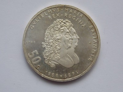 50 GULDEN 1988 OLANDA-COMEMORATIVA-argint foto