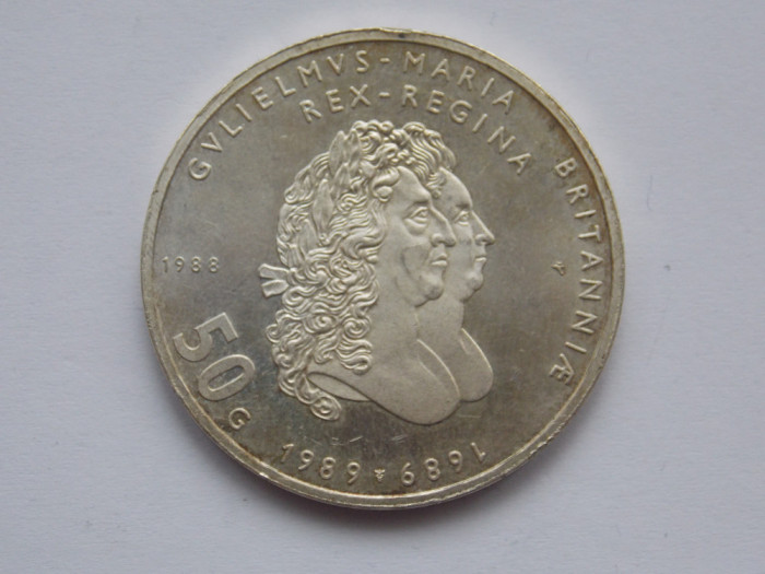 50 GULDEN 1988 OLANDA-COMEMORATIVA-argint