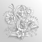 Cumpara ieftin Fototapet autocolant Floral relief, 250 x 200 cm