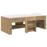 vidaXL Cadru de Pat &Icirc;nalț pentru Copii 2 pcs Stejar Artizanal 3422586