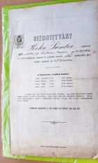 E943- I-Act Scoala maghiar vechi 1873-1874. Pret/buc. Timbru Regatul Maghiar.
